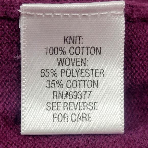 Sonoma Purple Baby Doll Sweater with White Button Collar Women Size 2X - Picture 4 of 6